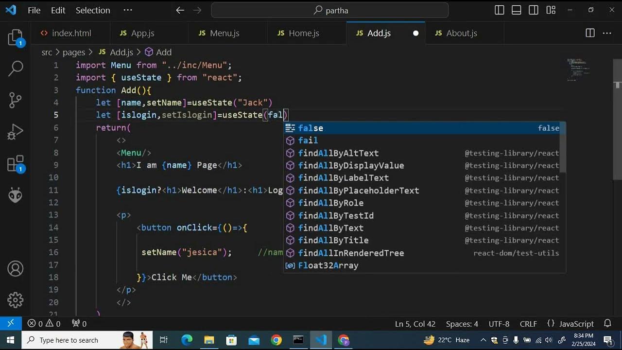 Learn React Hooks: useState | React Form Tutorial | React Event | React ...