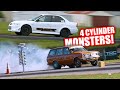 Crazy 1000hp+ 4-Cylinder  Street Cars - Drag Battle 2023 - 4CYL 2WD and AWD Classes