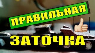 Заточка цепи. Заточка режущего и ограничителя. Ошибки, нюансы, особенности. Все крайне подробно.