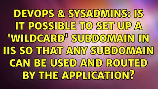Is it possible to set up a 'wildcard' subdomain in IIS so that any subdomain can be used and...