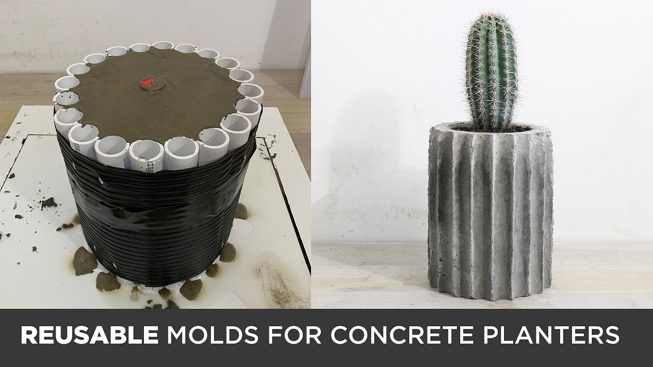 DIY Concrete Planters Cast in REUSABLE MOLDS - YouTube