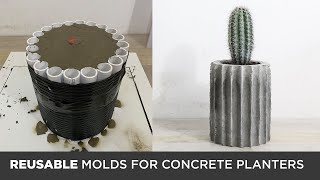 DIY Concrete Planters Cast in REUSABLE MOLDS