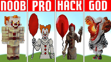 Minecraft Pixel Art ✨ (NOOB vs PRO vs HACKER vs GOD) Pennywise