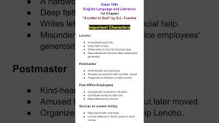 A Letter To God Class 10 Important Characters Easy To Learn Chapter 1 Ncert Lencho Story Notes