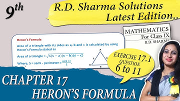 RD Sharma Solutions of Class 9 Maths Chapter 17 Heron