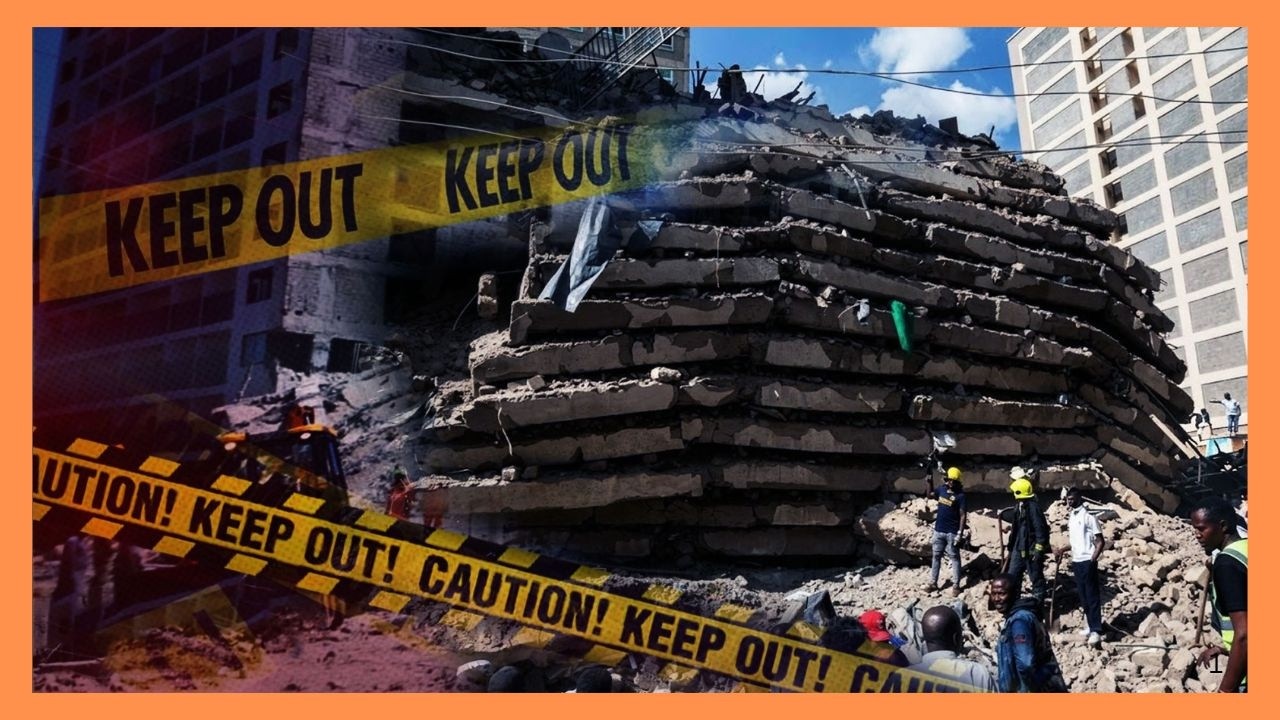 Tens feared trapped as 18-storey building collapses in Eastleigh - YouTube