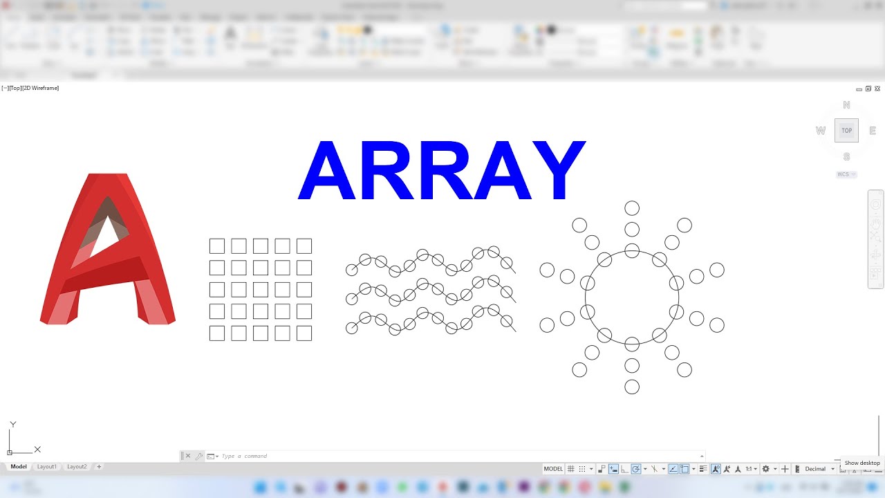 AutoCAD dərs 22. Modify menyusu Array aləti. - YouTube