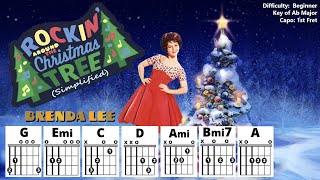 ROCKIN' AROUND THE CHRISTMAS TREE (Simplified) by Brenda Lee (Easy Guitar & Lyric Play-Along Capo 1)