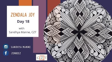 ZENDALA JOY Day 18 - String 5, exploring Zentangle® and Mandala