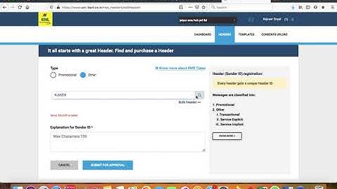 How to add Headers in BSNL DLT  Portal
