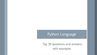 Introduction to Python Language - Top 30 questions and answers with examples #trending #qna #python