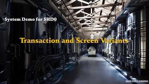 SAP SHDO Transaction and Screen Variants Demo