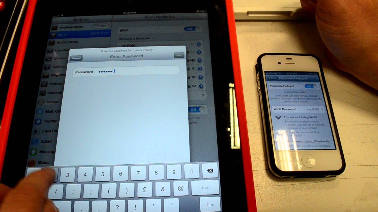 How to use personal hotspot from iPhone to iPad tethering YouTube