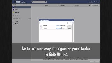 Todo Online: Managing your lists