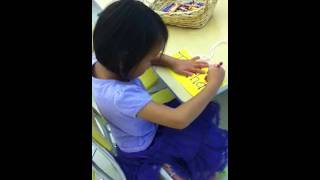 Tabi making her name tag
