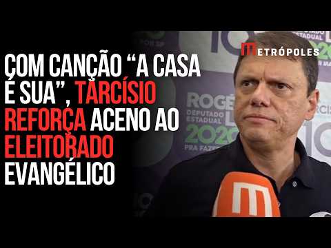 Em agenda, Tarcísio acena a evangélicos com canção gospel