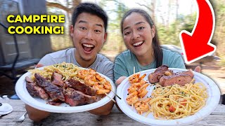 Full Day of Eating on Our Camping Trip | 3 Meals on The Fire !!