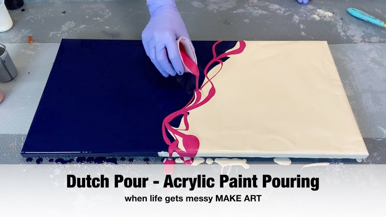 #22- New Dutch Pour w/Split Color Base - Glitter & Metallics Really SHINE In This Piece!