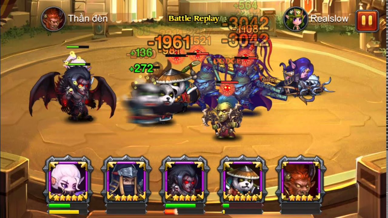 Heroes Charge LV 83 Combo Ninja Assassin and Fallen Dominion in Arena