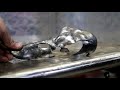 making a duck skull steel art - forged sheet metal formed sculpture