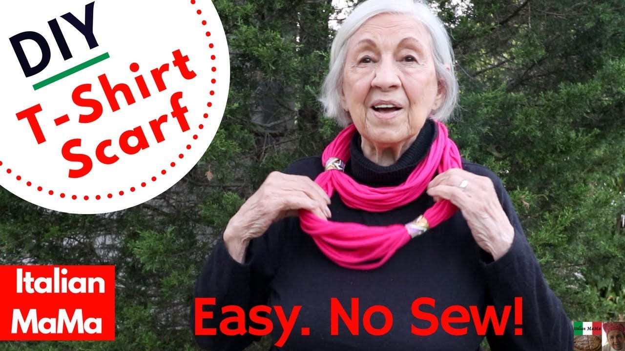 DIY No Sew T-Shirt Scarf - Italian MaMa