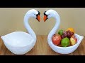 Birthday gift showpiece making at home // Swan fruit pot // swan showpiece // Best out of waste