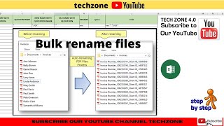 How to rename  multiple pdf file at once with different names by techzone