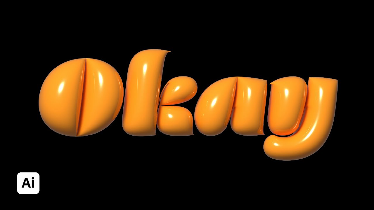 3d text logo illustrator