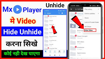 Mx Player Me  Video Hide And Unhide Kaise Kare !! Mx Player Hide Folder Show