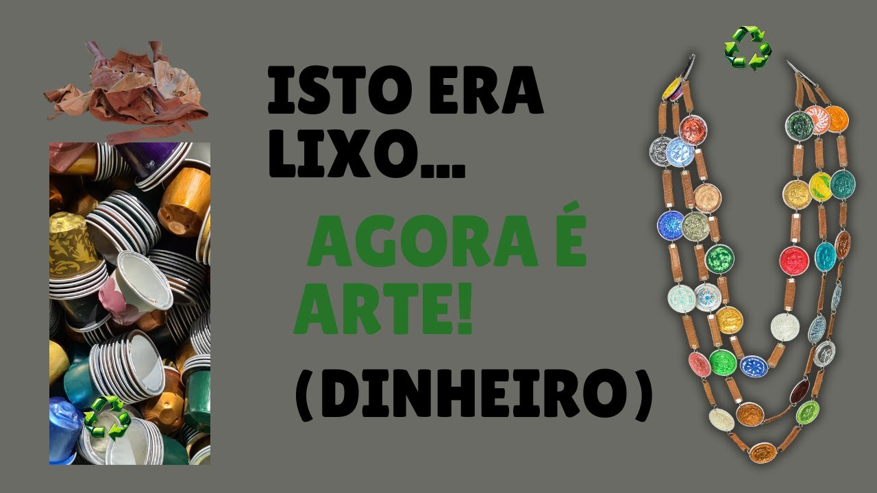 Transformei Cápsulas de Café e  Jaqueta de Couro  Velha em um Colar Incrível!