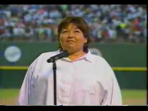 Roseanne sings the National anthem