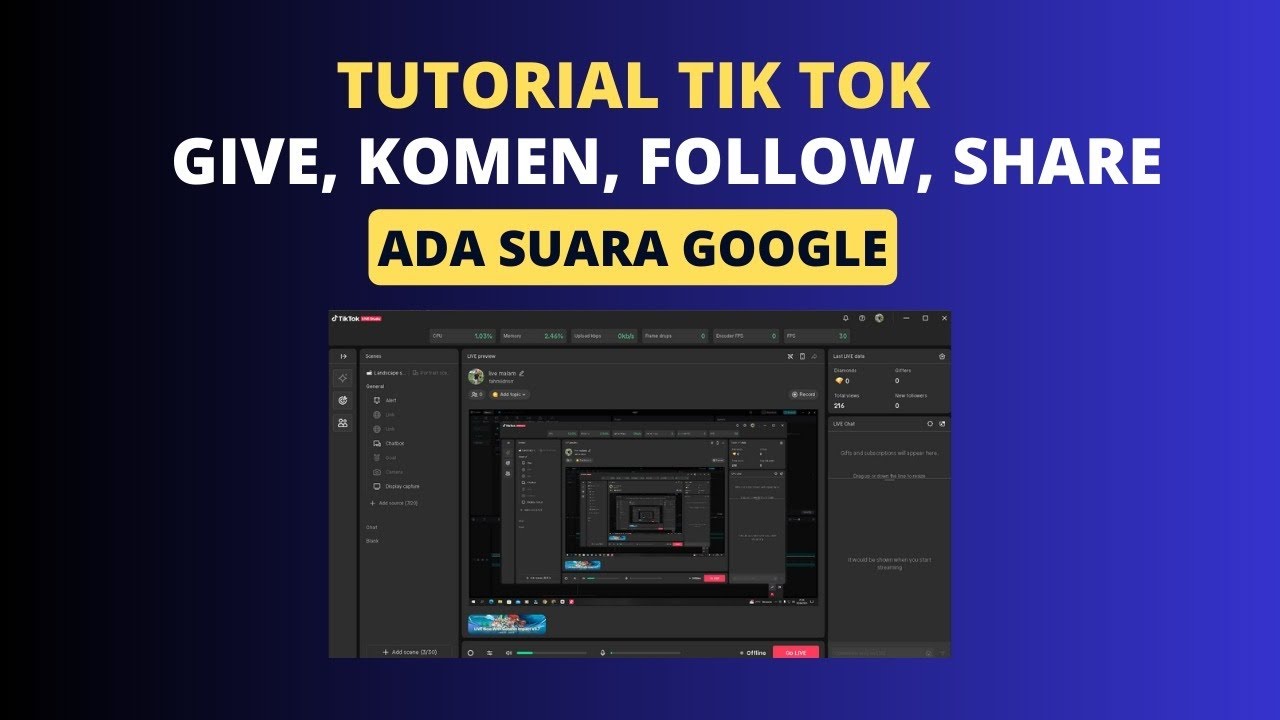 Cara Memunculkan Notifikasi Suara Google Saat Live Tik Tok Gift, Komen