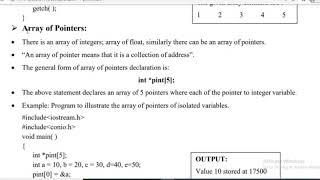 2nd PUC CS|Pointers in C++|Array of Pointers|Part 10