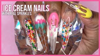 Acrylic Nails Tutorial  Encapsulated Nails  Acrylic Nails with Nail Forms  Real Sprinkles