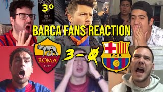 BARCA FANS REACTION TO A.S. ROMA 3 - 0 BARCELONA | FANS CHANNEL