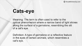 Cats-eye Meaning