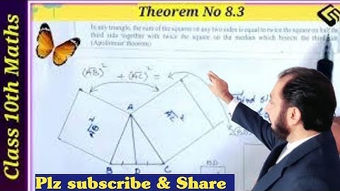 Theorem No 8.3||Apollonius Theorem ||Class10th Maths||Explanation is very easy