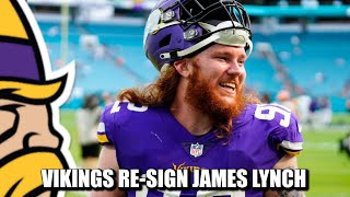 Minnesota Vikings Re-Sign DT James Lynch, Waive CB Joejuan Williams