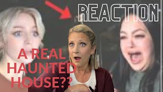 REACTION|KALLMEKRIS & CELINA SPOOKY BOO|THIS HAUNTED HOUSE PUT US IN THE HOSPITAL