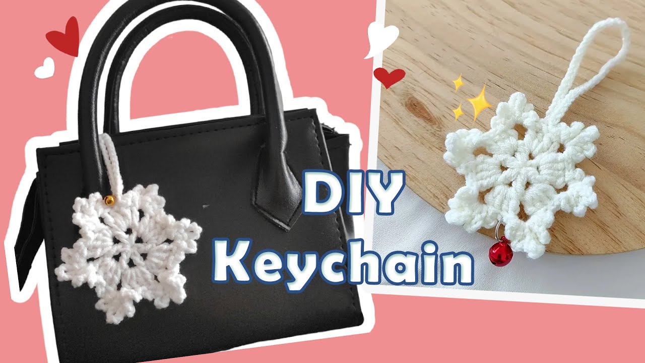 How to Crochet a Snowflake | Snowflake Tutorial | DIY Keychain