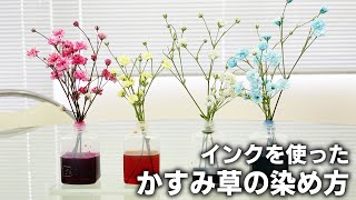 インクを使ったかすみ草の染め方 Youtube