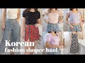 KOREAN FASHION SHOPEE HAUL : PUFFY TOP, CROP TOP, JEANS, DRESS! Indonesia