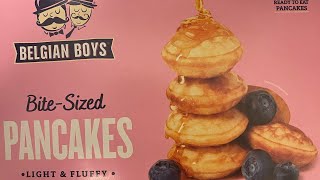 Belgian Boys Pancakes (Mini) #pancakes #belgian #syrup #confectionerssugar #breakfast #snack