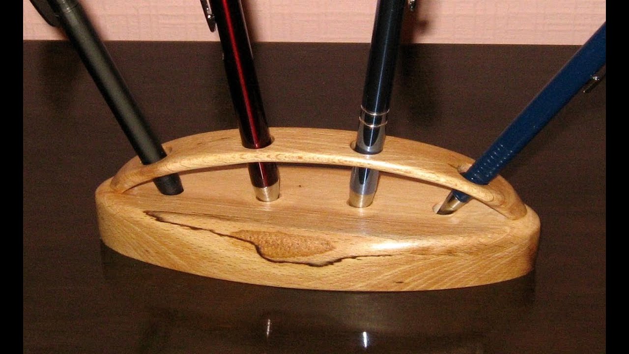 make a wooden Pen Stand / Pencil Holder - YouTube