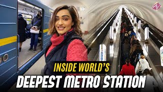 Inside Worlds Deepest Metro Station| Kyiv | Ukraine | Aawari Aarya | #Travel Vlog