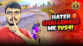 Hater Challenged Me 1v4 / Conqueror Lobby / PUBG Mobile