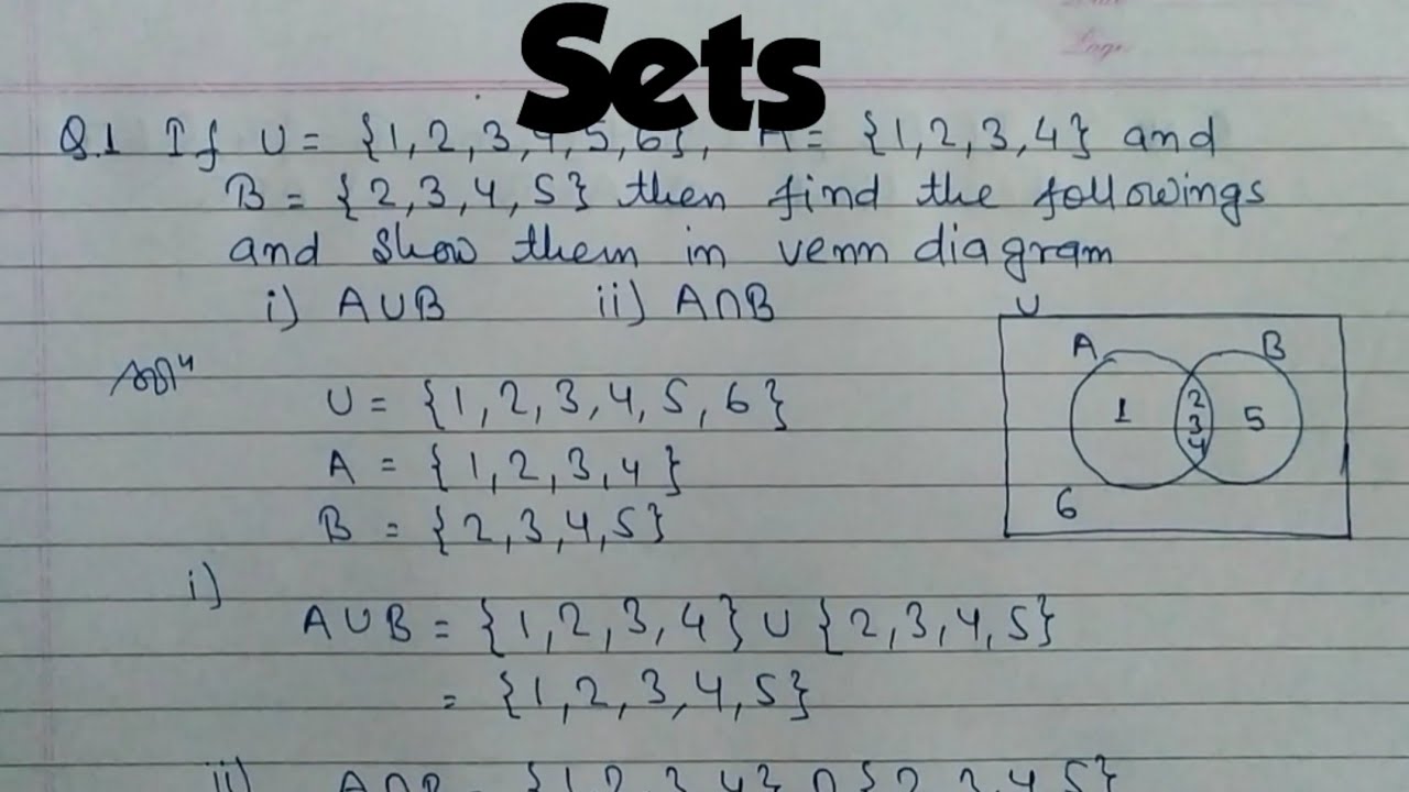sets | finding union and intersection | venn diagram @mindyourchoices ...