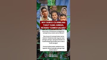 Roy Suryo Cs Dibilang Takut Sama Gibran, Netizen “Cemen Kalian!”