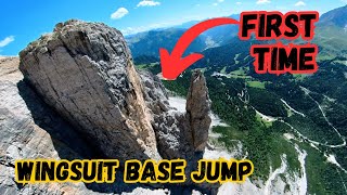 Wingsuit BASE  Sass Pordoi  to the gate for the first time