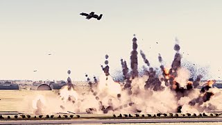 A-10 Thunderbolt II (Warthog) Bombing Run - Convoy Destroyed in Fallujah - ARMA 3 MilSim
